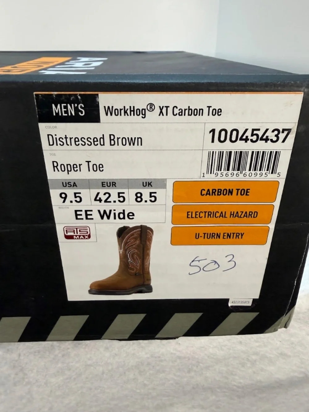 Ariat WorkHog XT Carbon Toe Boots 10045437 Mens 9.5 EE Wide Distressed Brown NIB